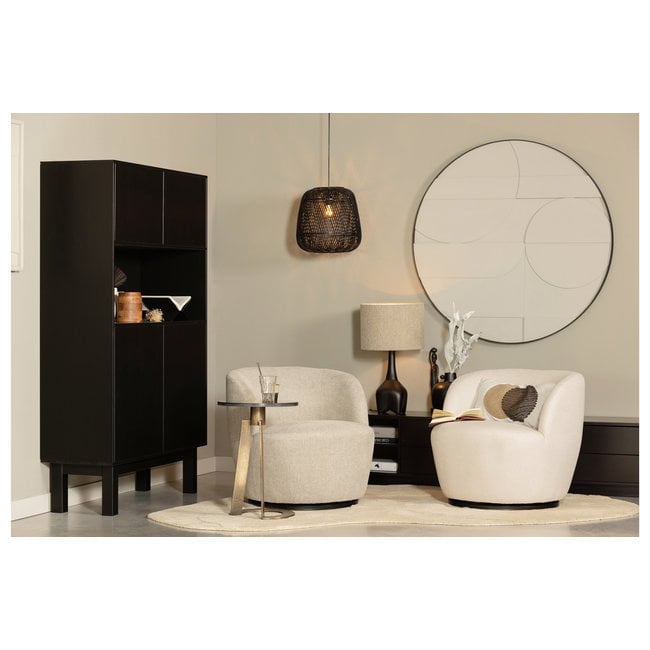 Woood Serra Draaifauteuil Geweven Stof Off White