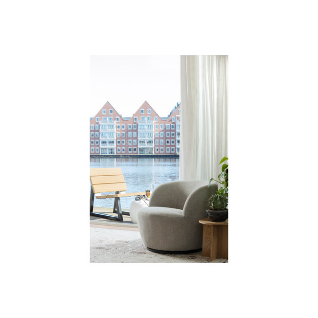 Woood Serra Draaifauteuil Geweven Stof Zand