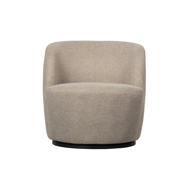 Woood Serra Draaifauteuil Geweven Stof Zand