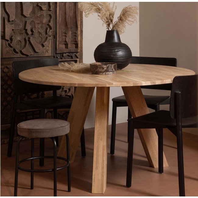 Woood Rhonda Eettafel Ø129cm Eiken Naturel [fsc]