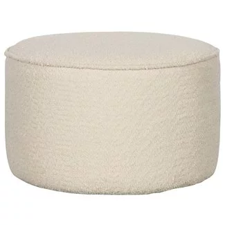 Woood Sara Poef Laag Bouclé Crème 36 x Ø60