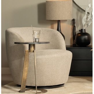 Woood Serra Draaifauteuil Geweven Stof Zand