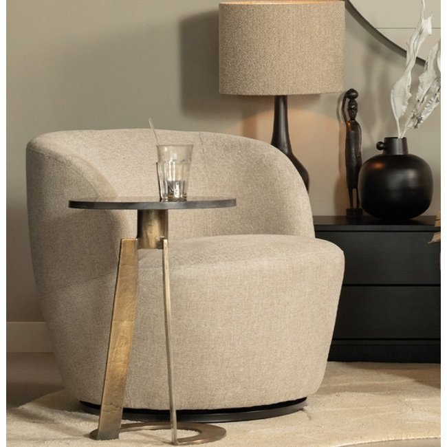 Woood Serra Draaifauteuil Geweven Stof Zand