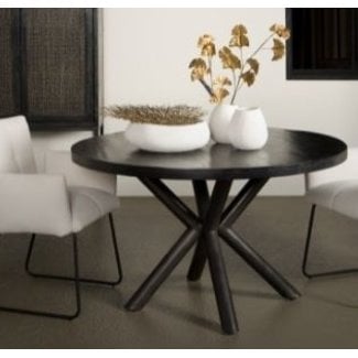 Tower Living Eettafel rond Selva mango zwart Ø 130 cm