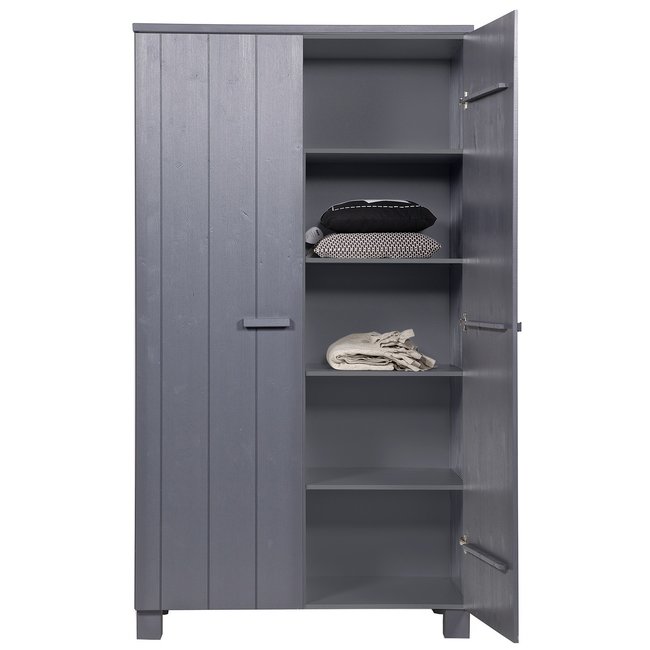 Woood Dennis Kast Grenen Steel Grey Geborsteld [fsc]