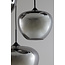 Light en Living Hanglamp 3L Ø40x160 cm MAYSON mat  zwart+glas smoke