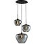 Light en Living Hanglamp 3L Ø40x160 cm MAYSON mat  zwart+glas smoke