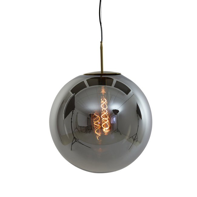 Light en Living Hanglamp MEDINA antiek brons met smoke glas - 2 maten