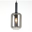 Light en Living Hanglamp LEKAR zwart met smoke glas - Ø22x52 cm