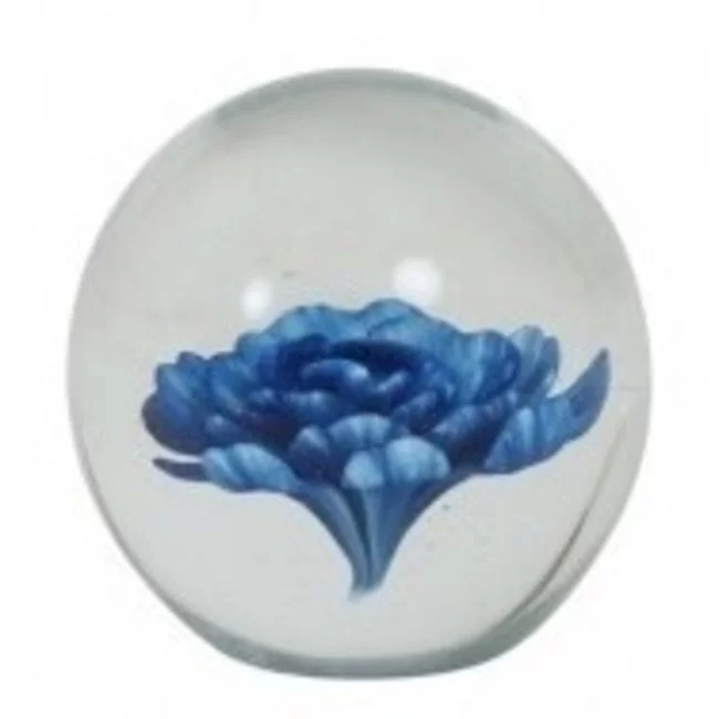 Light en Living Ornament Ø8,5x8,5 cm FLOWER glas blauw