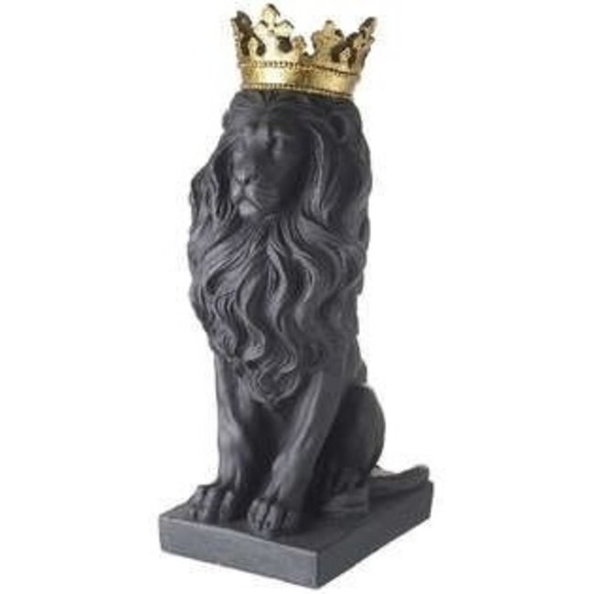Parlane Ornament Lion KING zwart/goud - Stoer woonaccessoire