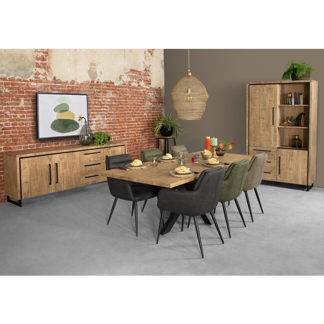 WoonMax Rimini barkast 3 deurs - 2 lades Lamulux mango
