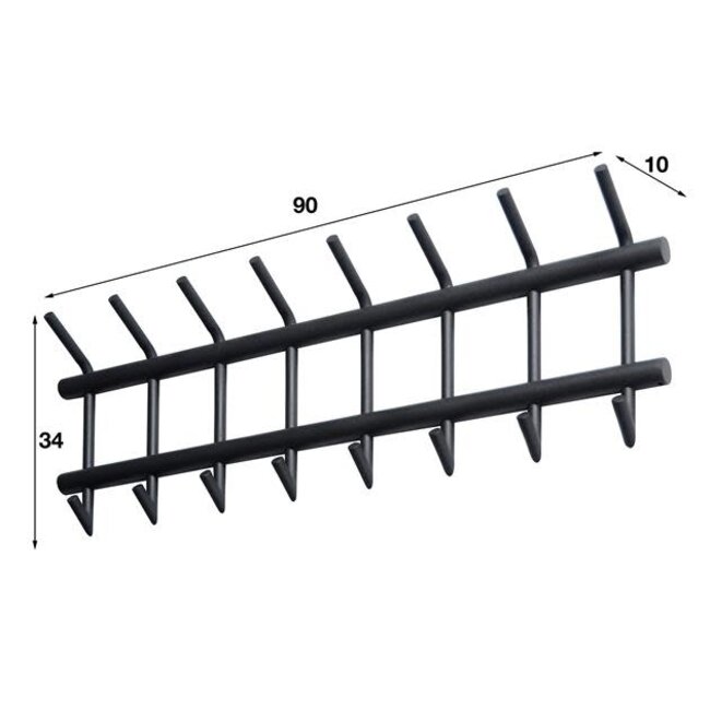WoonStijl Garderobe 8 haaks breed ronde buis