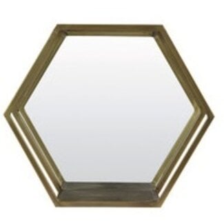 Light en Living Wandrek+spiegel  HUAL antiek brons 57x25,5x50 cm