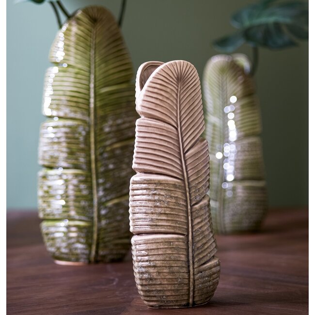 Light en Living Vaas LOU keramiek groen -  19 x 11 x 46,5 cm