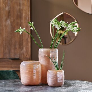 Light en Living Vaas BOWIE glas perzik-bruin