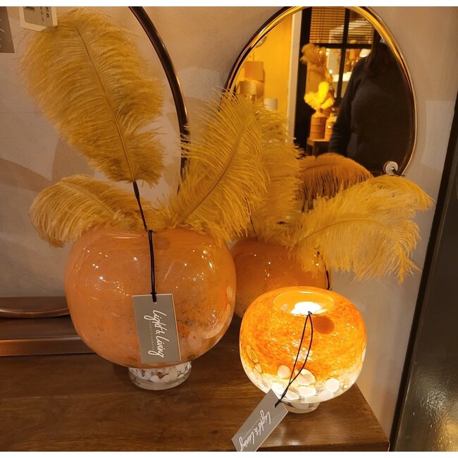 Light en Living Windlicht ELIA glas perzik