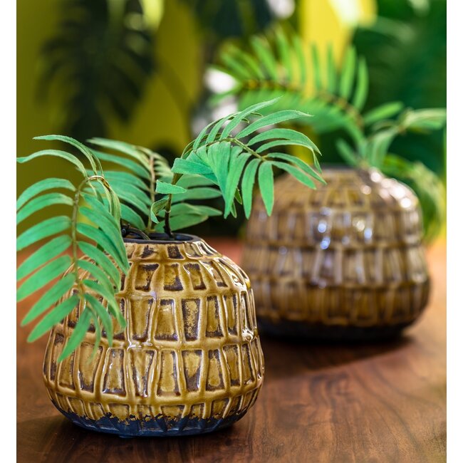 Light en Living Vaas deco Ø25x21,5 cm MENZO keramiek  oker