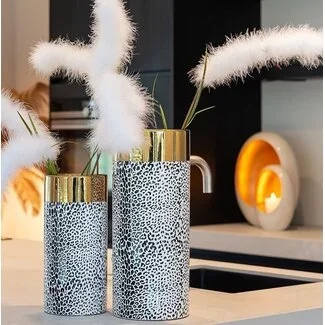 Richmond Interiors  Vaas Alesha klein wit (Goud)