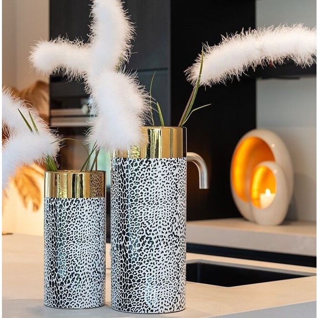 Richmond Interiors  Vaas Alesha klein wit (Goud)
