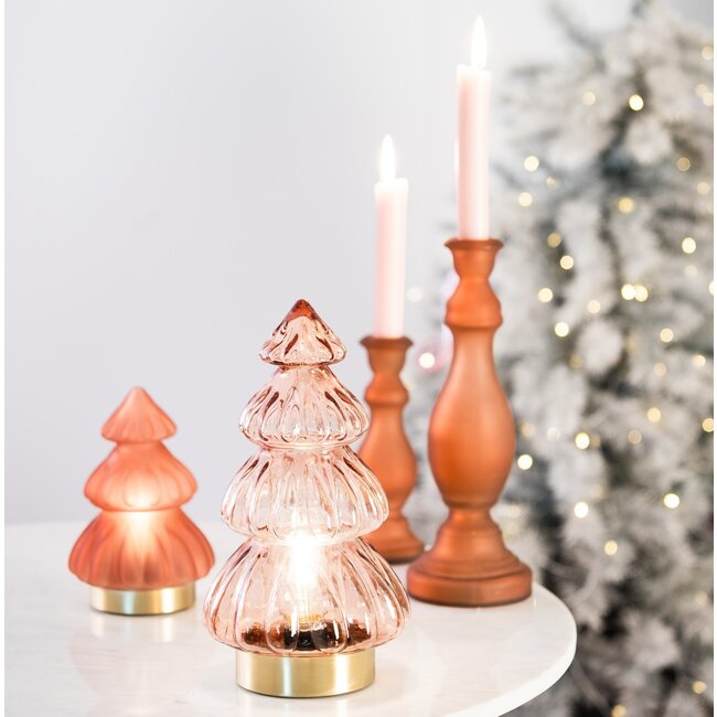 Light en Living Tafellamp LED Ø12x18 cm TREE glas mat  steenrood