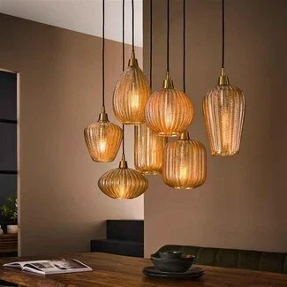 WoonStijl Hanglamp 4+3 V-shape pattern mix