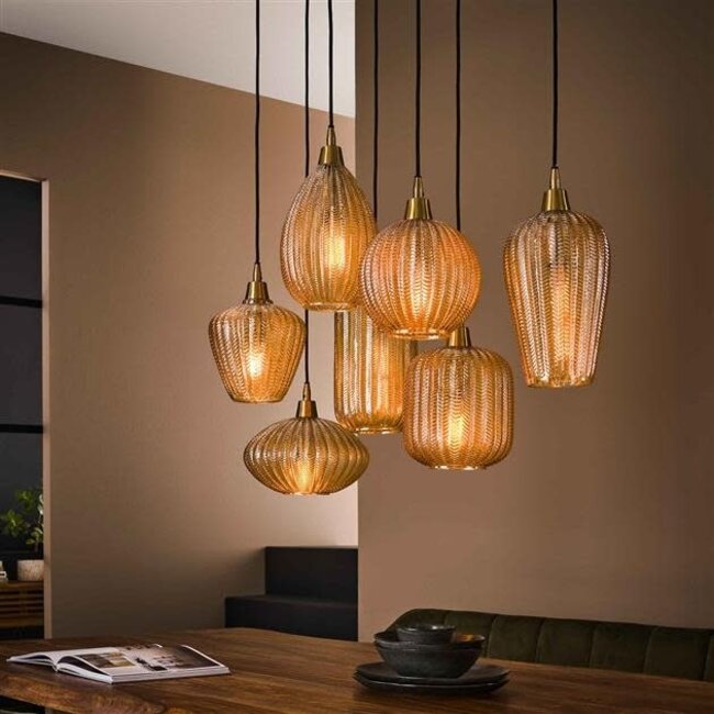 WoonStijl Hanglamp 4+3 V-shape pattern mix