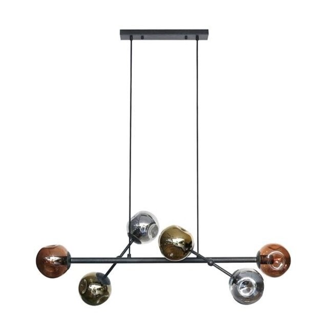 WoonStijl Hanglamp 6L molecule mix glass