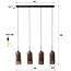 WoonStijl Hanglamp 4L smoke glas-geperforeerd staal