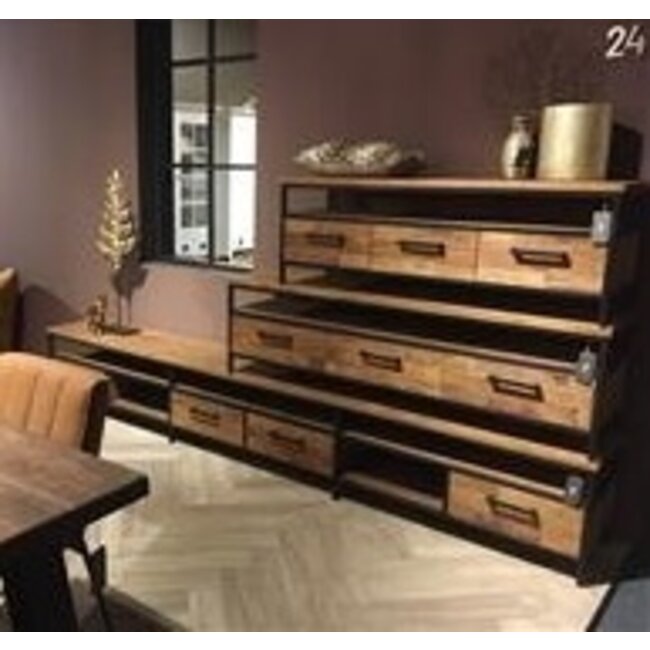 Tower Living TV meubel Livorno Teak - 200 cm showroommodel