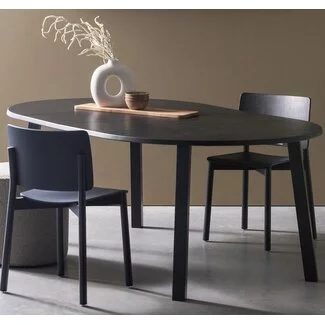 Woood Lange Jan Uitschuifbare Eettafel Rond Eiken Blacknight [fsc]