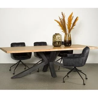 Tower Living Eettafel Sovana Live edge blank of zwart - diverse afmetingen