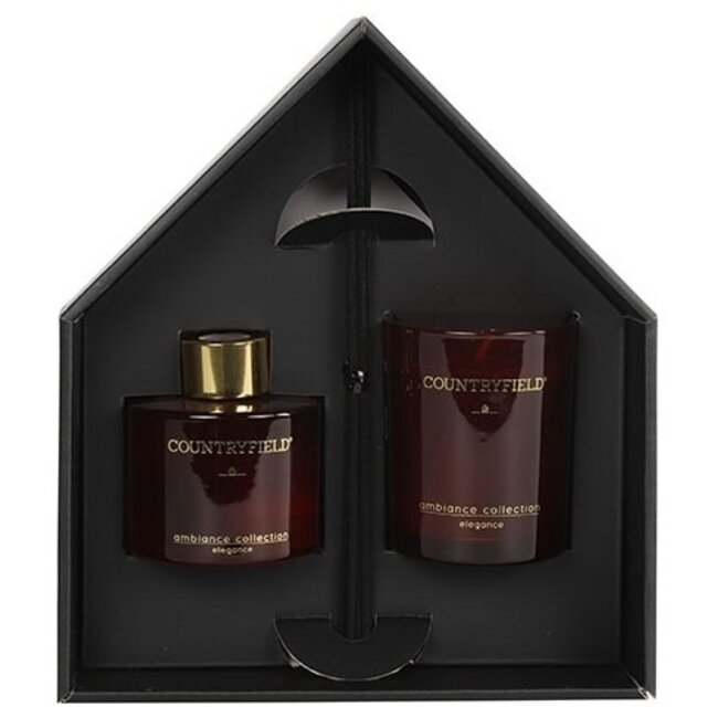 Countryfield Countryfield Elegance Gift Box - Geurstokjes en Geurkaars Rood