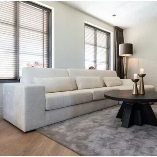 Richmond Interiors  Bank Felix 2.5 seats + lounge rechts rond white chenille