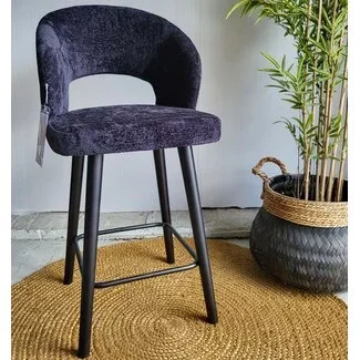 Richmond Interiors  Counterstoel Savoy black chenille - Showroommodel