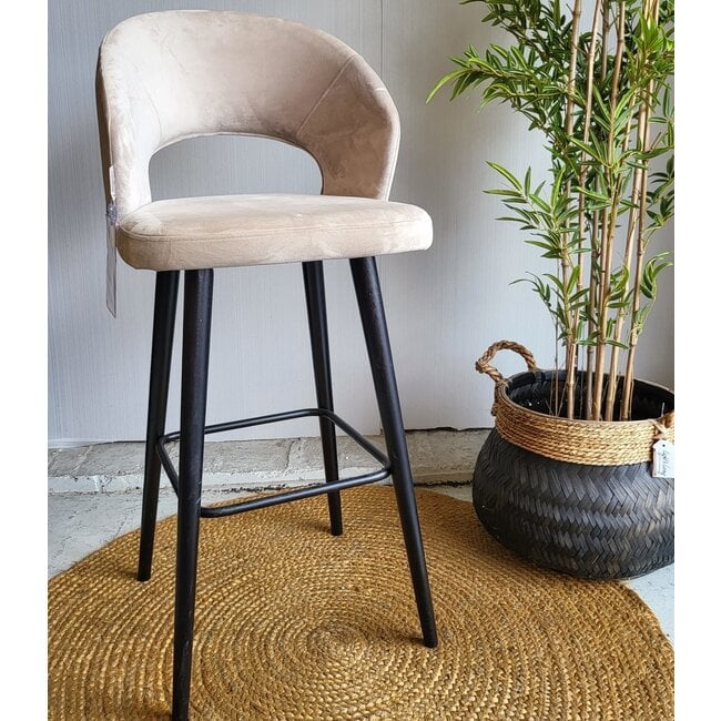 Richmond Interiors  Barstoel Savoy khaki velvet - Showroommodel