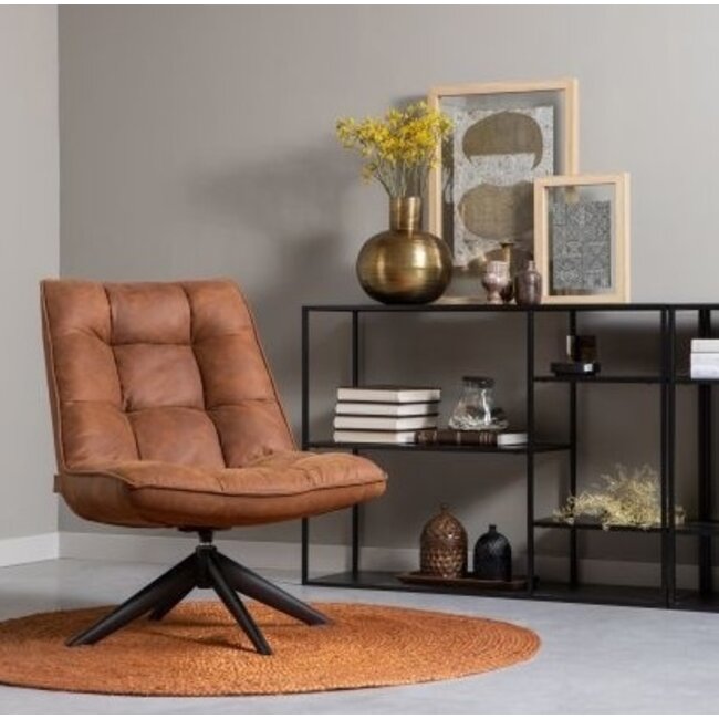 Woood Jouke draaifauteuil kunstleer - Cognac