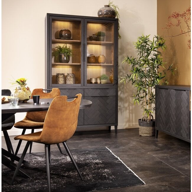 WoonMax Vitrinekast Gamma Old Piano - 2 glazen deuren
