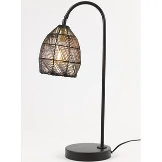Light en Living Tafellamp 23x18x60 cm MEYA mat zwart+goud