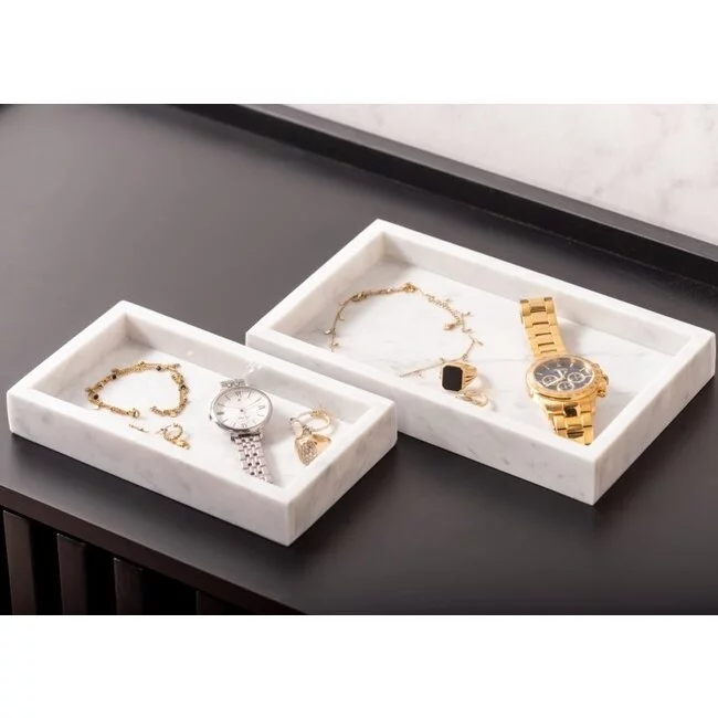 Present Time Schaal Marble Medium wit