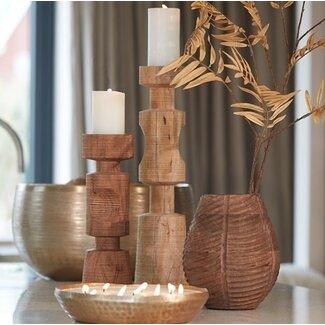 Light en Living Kandelaar EXUMAS hout bruin - 2 maten