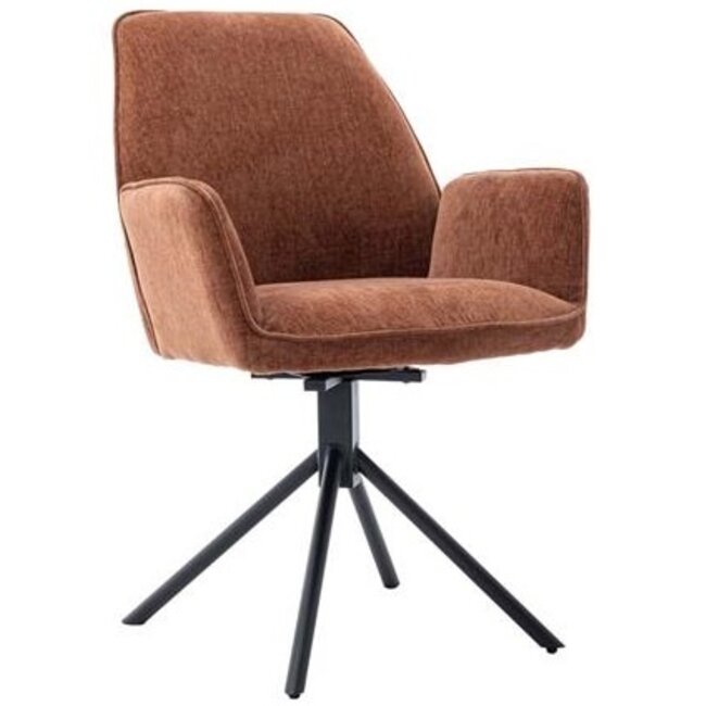 Tower Living Eettafelstoel Amaro Swivel draaistoel Nature 500 koper