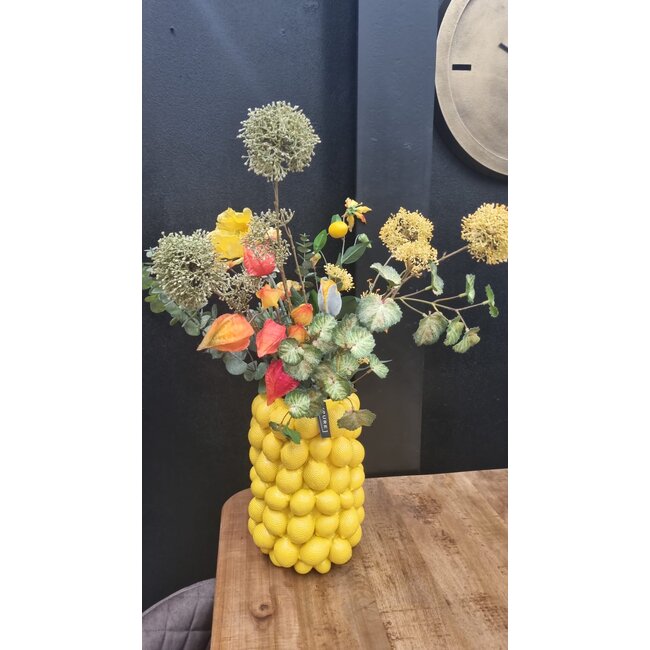 Light en Living Vaas deco LEMON geel - 33 cm hoog