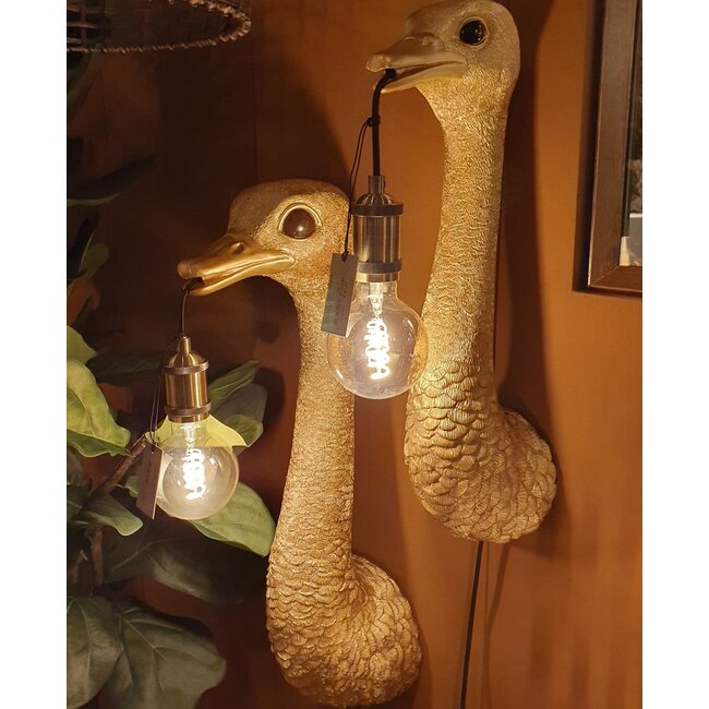 Light en Living Wandlamp Struisvogel van Light & Living - Goud of Zwart - 2 Maten