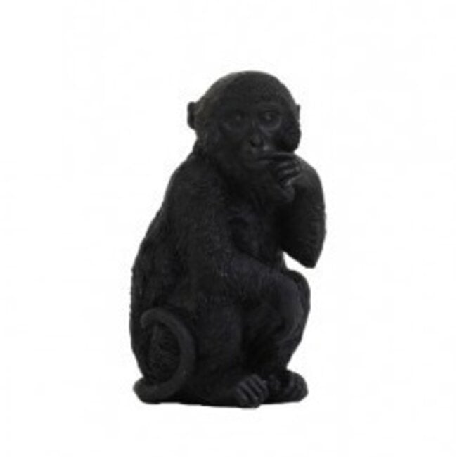 Light en Living Ornament Aap Zwart S - Stijlvol Dierenbeeldje