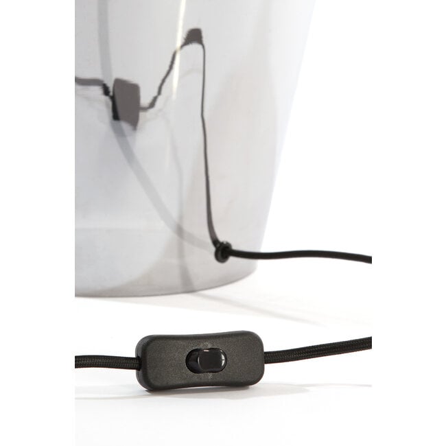 Light en Living Lampvoet Ø25x35 cm MYLES smoke glas+antiek brons