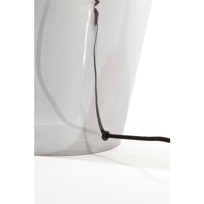 Light en Living Lampvoet Ø25x35 cm MYLES smoke glas+antiek brons