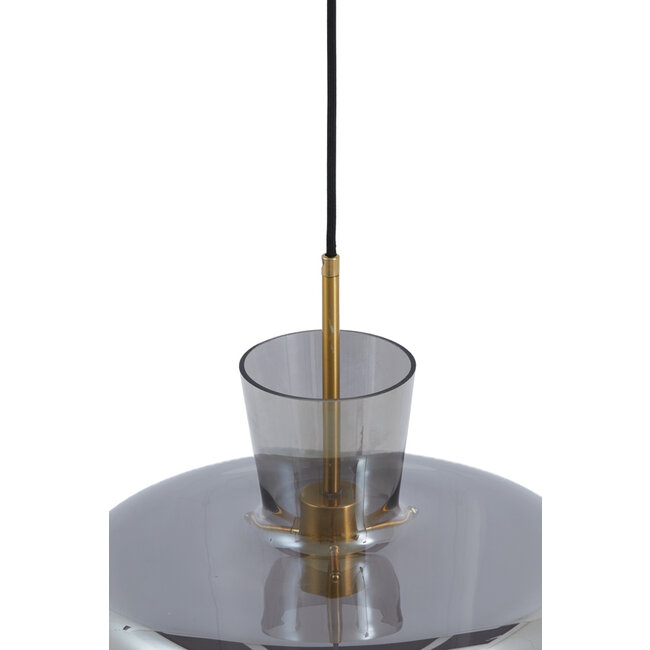 Light en Living Hanglamp Ø25x31 cm MYLES smoke glas+antiek brons