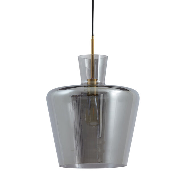 Light en Living Hanglamp Ø25x31 cm MYLES smoke glas+antiek brons