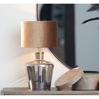 Light en Living Lampvoet Ø25x35 cm MYLES smoke glas+antiek brons